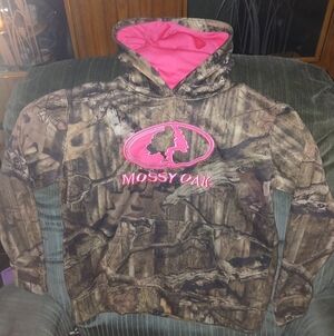 Mossy Oak Camouflage Hoodie with Pink Highlights